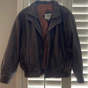 Mens Remy leather bomber 44 brown jacket